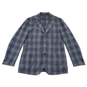LBM 1911 Blazer Mens 42R US Blue Windowpane Italy Limited Edition Unstructured